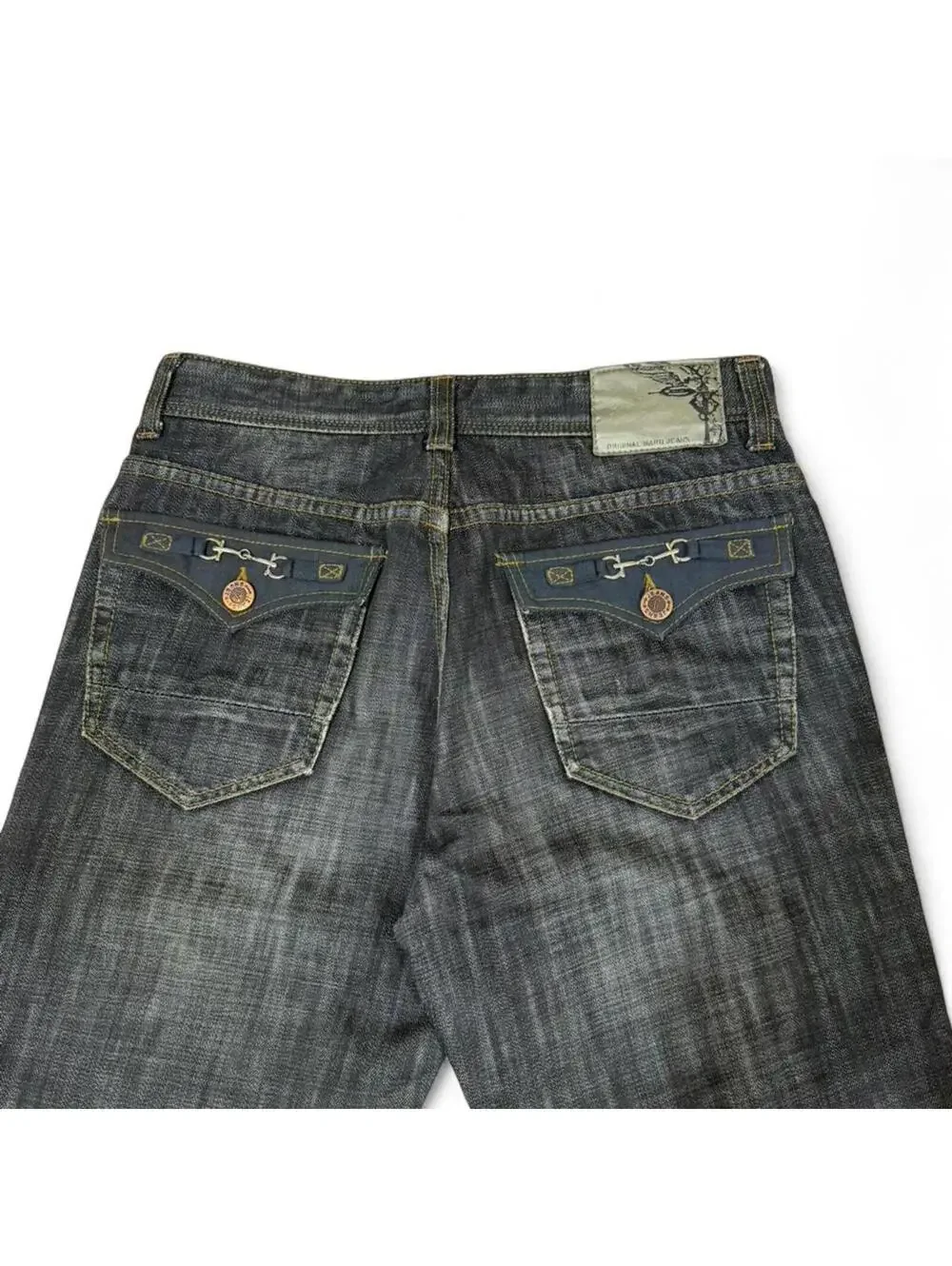 Y2K vintage Maru carbon black shade straight fit denim jeans - Picture 3 of 8